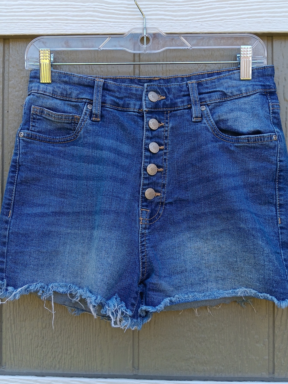 Hot Kiss Denim High-Rise Button-Fly Women’s Shorts - Blue Size 11